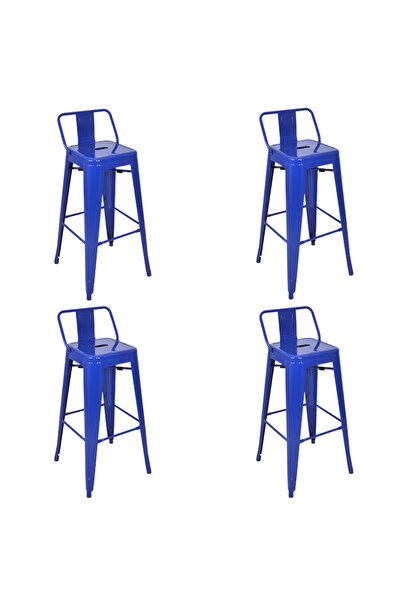 ChairLife Tolix Sırtlı Metal Bar Tabure (4 Adet)