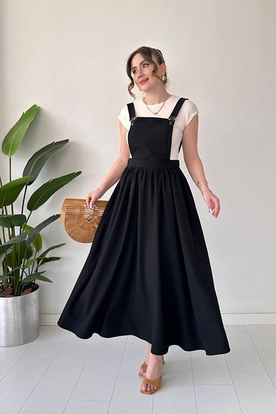 MaziButik Rochie Salopet evazată neagră