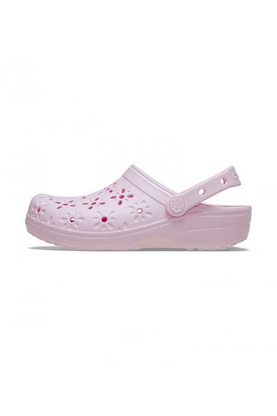 Crocs Pink Classic Floral Cut Out Clog