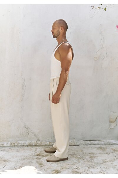 BOHEMAİ Ayyubay Natural Pleated Men's Trousers