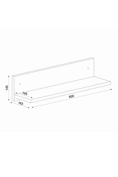 UnicUtil Wall Shelf, UnicUtil, 60 x 16 x 15 cm, White