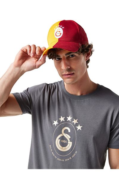 Galatasaray Licensed Championship Special Yellow Red 5 Star Fragmented Hat