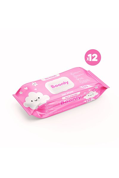 Boonly 120 Wet Wipes*12