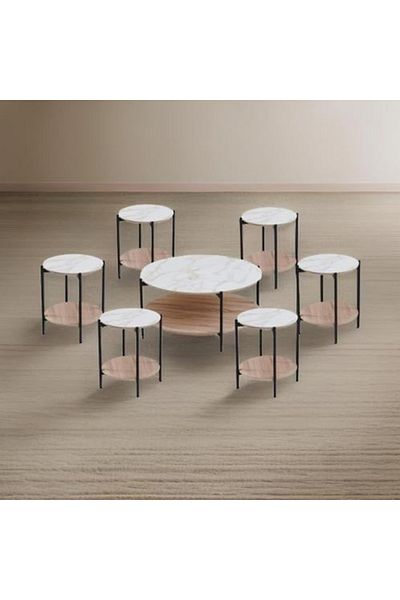 DEC4 Modern tea table set with a luxurious touch, 6+1