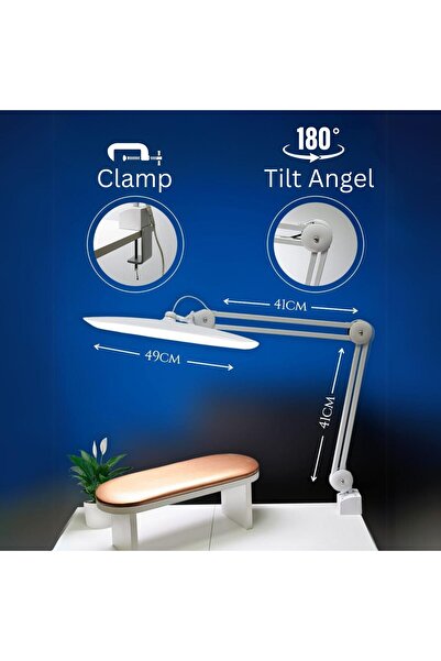 global fashion 24W SMD LED Clamp Desk Lamp – Shadowless Adjustable Light for Salon, Manicure, Nail & Craft Work