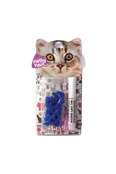 NutraPet Plushy Paws Nail Caps Blue #5 Large
