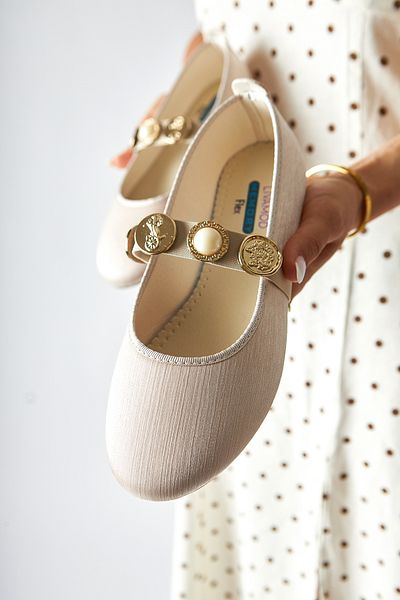 İncimoda Becoming Women's Daily Ballerina Round Toe Ballerina Orthopedic Memory Flex Memory Sole Beige