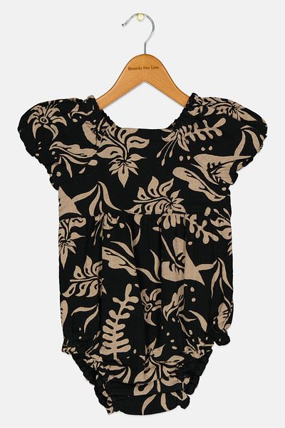 GAP Toddlers Girl Short Sleeves Floral Print Romper, Multicolor