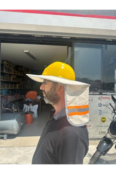 Hunsafety Baret Güneşliği -Baş Boyun Koruma- Güneşlik Krem Renk