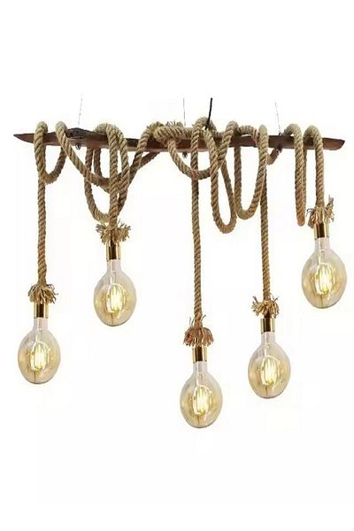 micasa 40W E27 5-Bulb Decorative Rope Pendant Light