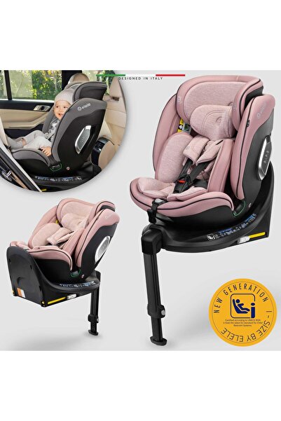 Elele StradaFix 360° Dönen I-Size Oto Koltuğu İsoFix 40-150 CM 0-36 KG Pudra