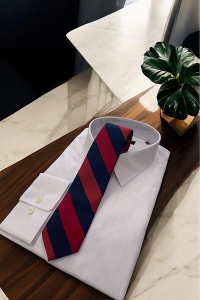 Sarar Navy Blue Red Micro Tie