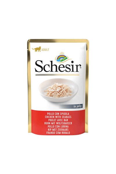 Schesir Cat Pouch Jelly Chicken With Seabass 85gm Pack Of 6