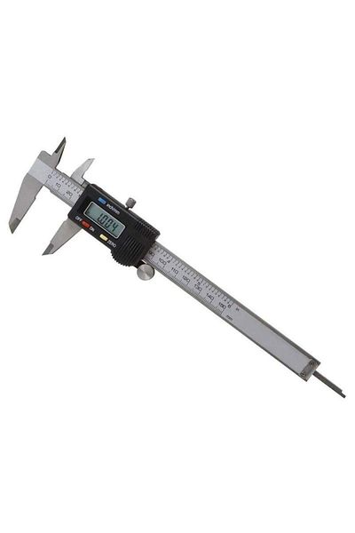 SIKS Subler electronic, afișaj LCD, măsurătoare 0-150 mm, 1 baterie LR44, argintiu