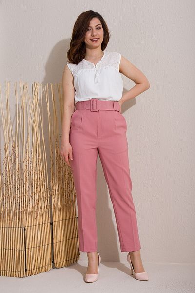 KAŞİHA Belted Double Fabric Carrot Model Atlas Trousers