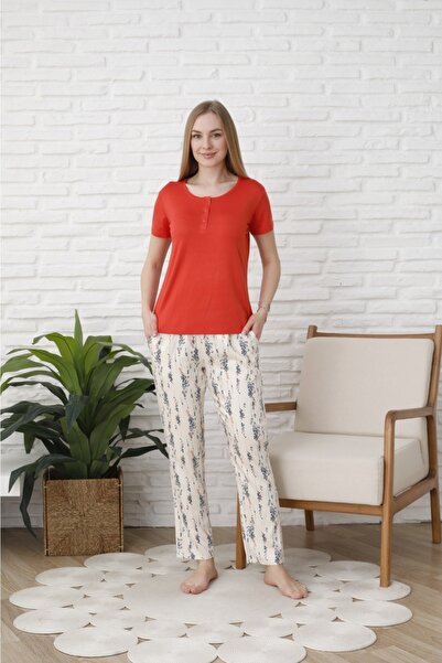 Marilyns Secret طقم بيجامة نسائي بأكمام قصيرة من مارلين سيكرت 5006