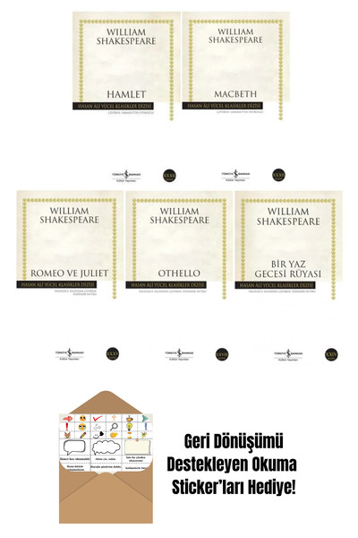 TÜRKİYE İŞ BANKASI KÜLTÜR YAYINLARI William Shakespeare 5 Kitap Set + Okuma S...