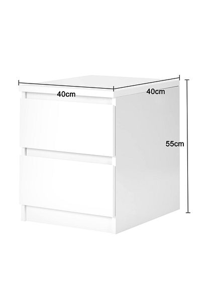 AnneFish 40*40*55cm NightStand for Bedroom Rustic Side Table Simple Bedside End Table with 2 Storage Drawers