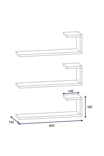 UnicUtil Wall Shelf, UnicUtil, 60 x 15 x 54 cm, White