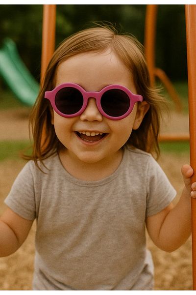 Lexi Bella Kids Sunglasses Fuchsia Round Frame Uv 400 Protection Ce Certificated Children Sunglasses