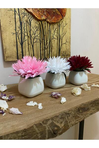 lameko 3 Adet Orta Boy Yapay Kuru Çiçek Dekoratif Masa Dekor Çiçeği Yapay Çiçek