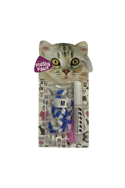 NutraPet Plushy Paws NutraPet Plusy Paws Nail Caps Dual Blue | White #53 Medium