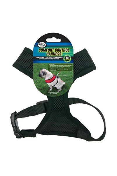 Four Paws حزام التحكم المريح أثناء المشي، أسود متوسط