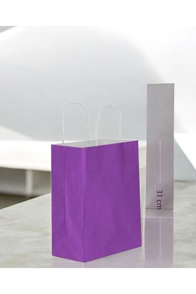 Happyland Purple Cardboard Bag Large Size Twist Handle 25 Pieces 31*12*41 cm