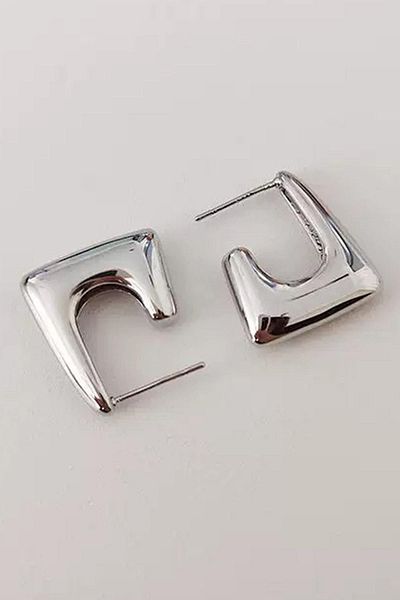 TAKIŞTIR Silver Color Steel Earrings (Pair)