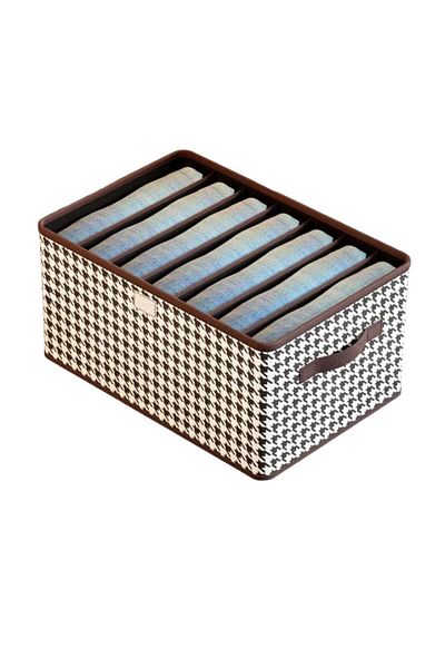 huitich Foldable Clothes Organizer Storage Box with Steel Handle 44cm x 30cm x 20cm