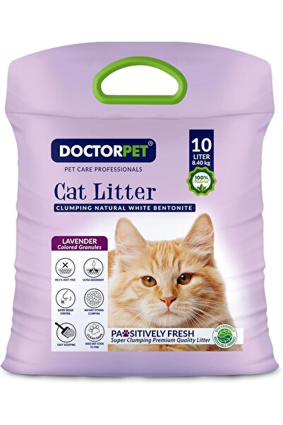 Doctor Pet Clumping Natural White Bentonite Lavender Cat Litter - 10L