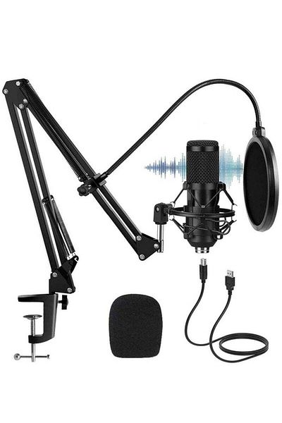 COOYA USB Condenser Microphone with Adjustable Stand, 192KHZ/24BIT,Professional Studio Mic Kit