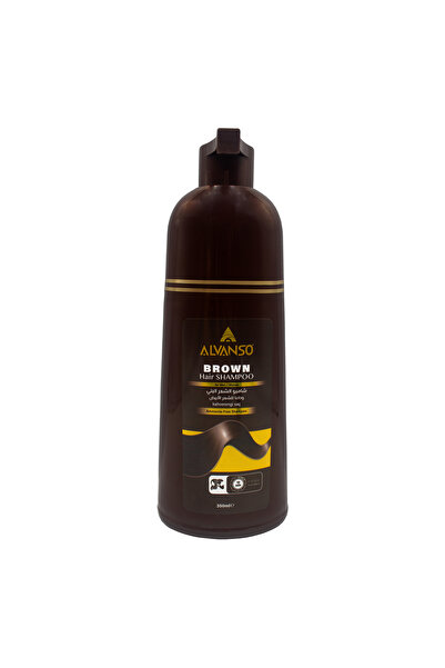 ALVANSO شامبو صبغة الشعر فوري – بني طبيعي لتغطية مثالية للشيب والعناية بالشعر...