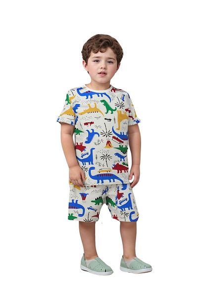 Drop Kids Children's Baby Set Dinosaur Pattern Shorts Shorts Pajama Set