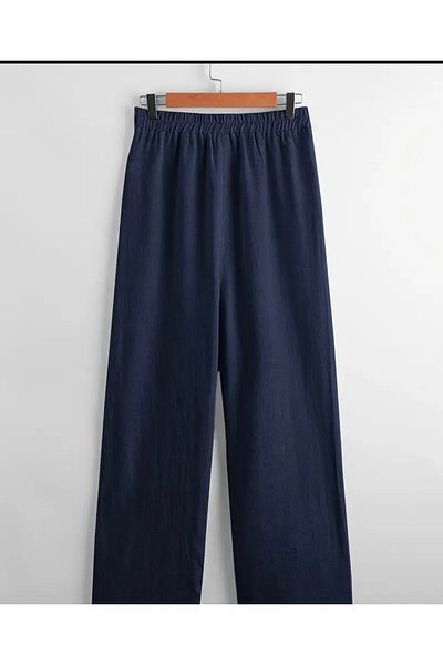 ayrobin Wide Leg Comfortable Fit Navy Blue Aerobin Women's Trousers