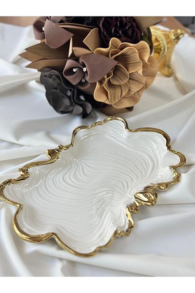 MD MİMOZA DEKOR Albero Rectangular Presentation Plate 39 cm