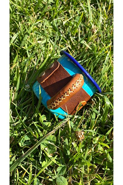 ALESTA LEATHER (نكتب الاسم) كوب / كوب / كوب للتخييم مغطى بالجلد