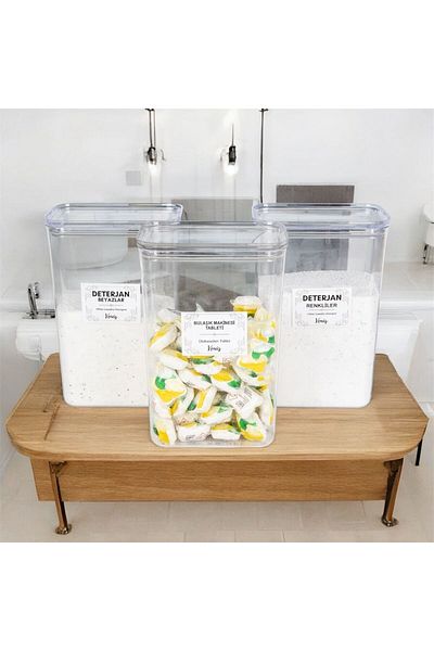 emdeco 3 Scale Gift Dishwasher Tablet, Detergent Colors/Whites Storage Container Jar 3 Lt