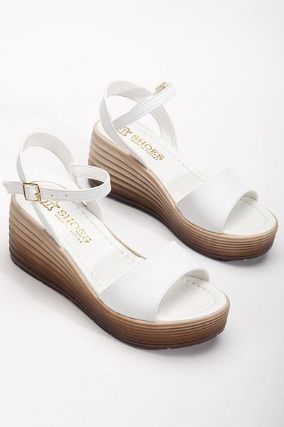 Hayalimdeki Ayakkabı Daniel Women's White Skin Daily Orthopedic Sole Sandals