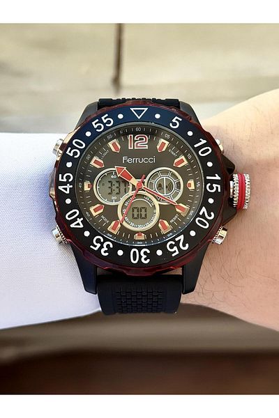 Ferrucci Plastic Band Digital & Analog Dial Sports Wrist Watch