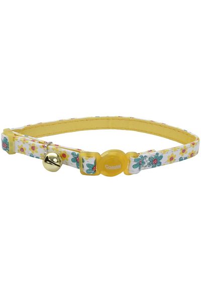 Coastal 3/8in Safe Cat Flower Frenzy Adj.Breakaway Collar Yellow
