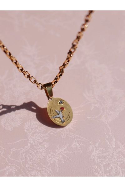 Reorah Collection Vintage Dove of Grace Steel Necklace
