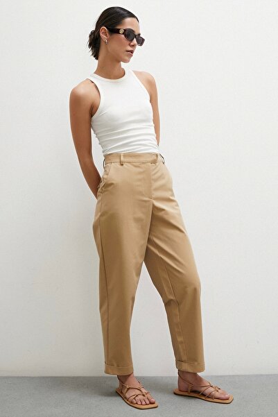 TRENDQUEL Pantaloni dublu cu picioare largi bej