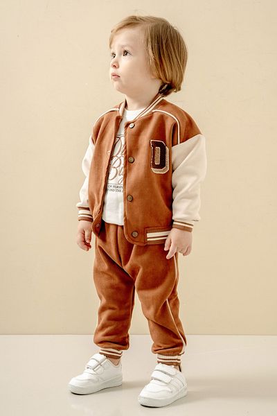 JNF kids Baby Boy & Children's Trousers with Rubber Triple College Set