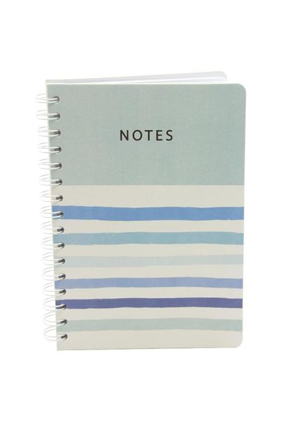 Roco “Notes” Stripes Lined Notebook A5 - 100 Sheets Blue