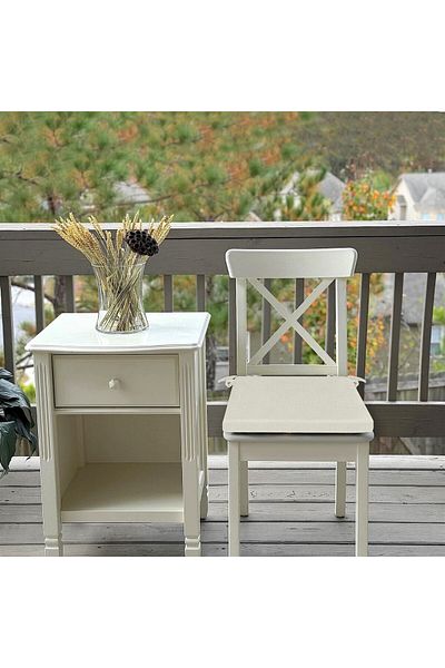 HomeBerry 6-Piece Linen Lace Chair Cushion Ecru 40 X 40 cm
