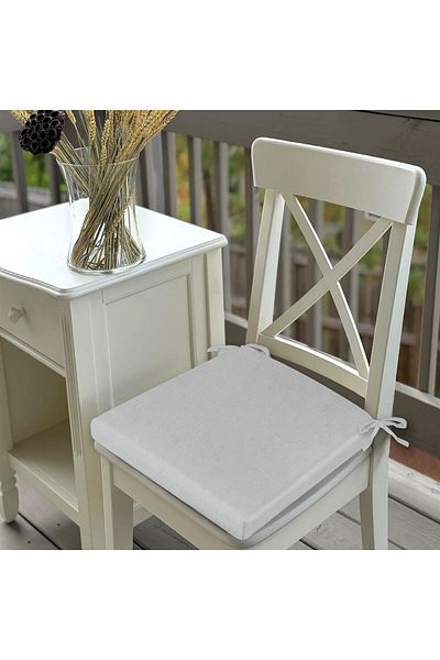 HomeBerry 6-Piece Linen Lace Chair Cushion Gray 40 X 40 cm