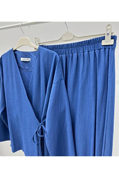 ALLMİRA FASHION Side Tie Kimono Skirt Hijab Double Set