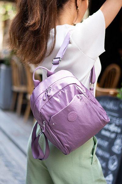 Sanmorris Women's Water Resistant Parachute Fabric Travel Business School Backpack with 4 Compartments Laptop Compartment