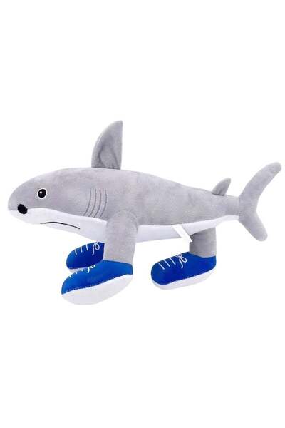 FOXMAG24 Jucărie de pluș rechin cu pantofi, 35 cm, material moale la atingere...